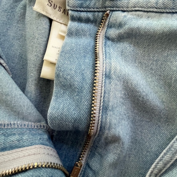 Susan Bristol Long Chambray Denim Maxi Jean Skirt Slit in back Size 8 - Picture 9 of 14